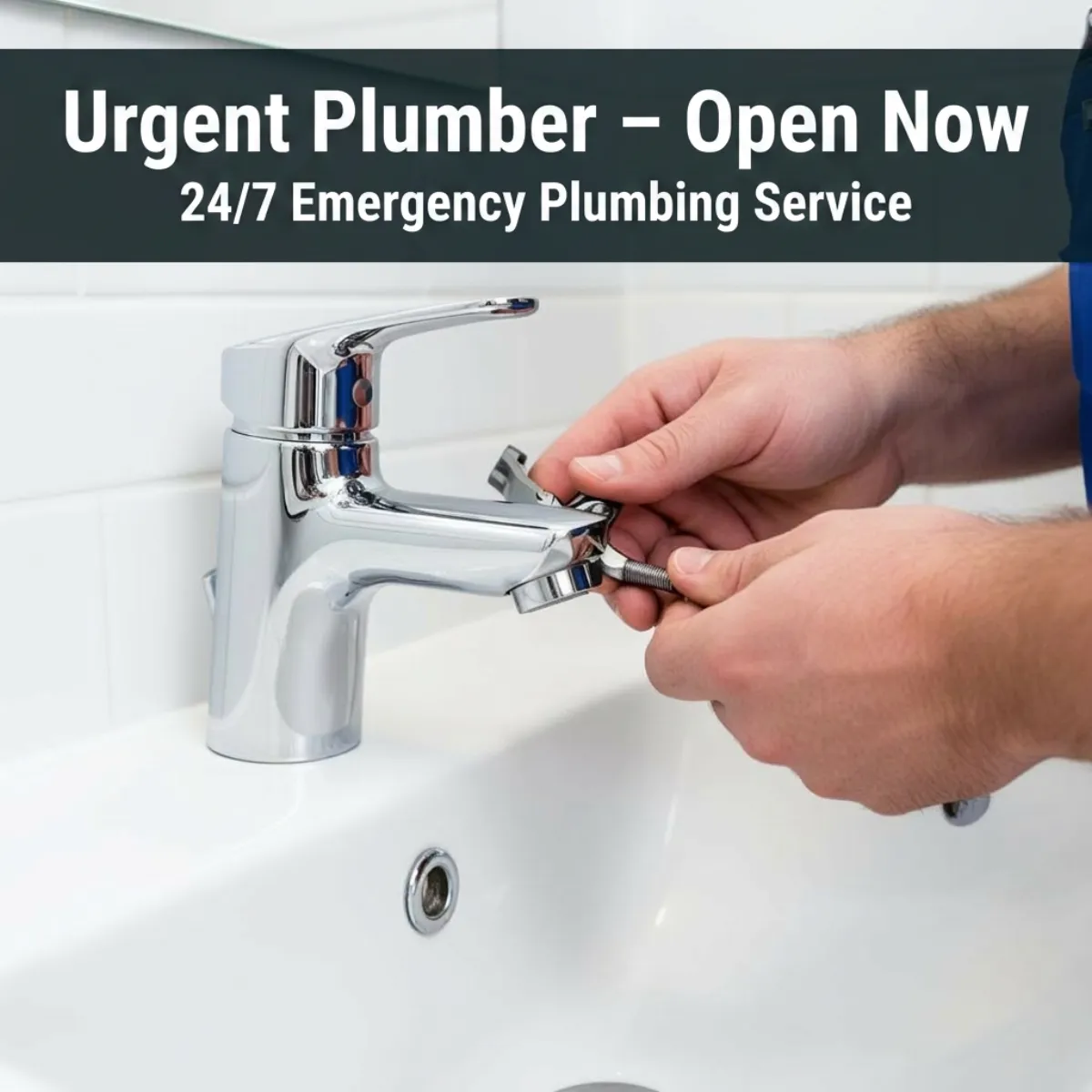 Professional plumber repairing kitchen sink pipes
